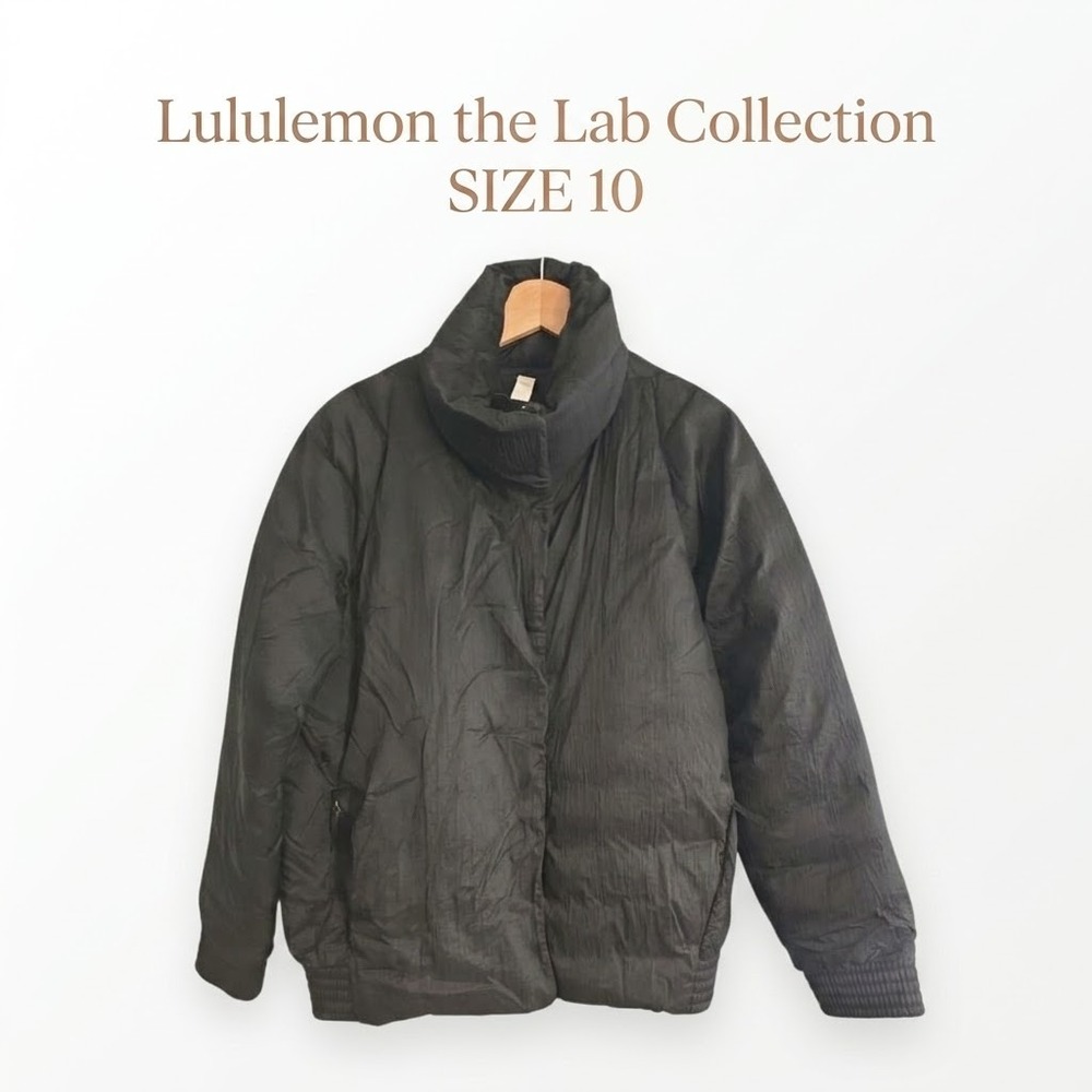 Lululemon Lab Goose Down Puffer Jacket Women 10 Black Gorpcore (flaw)